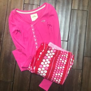 Pink pajama pants (small) Hollister Henley top